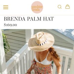 NWT Sunshine Tienda Brenda Palm Straw Hat